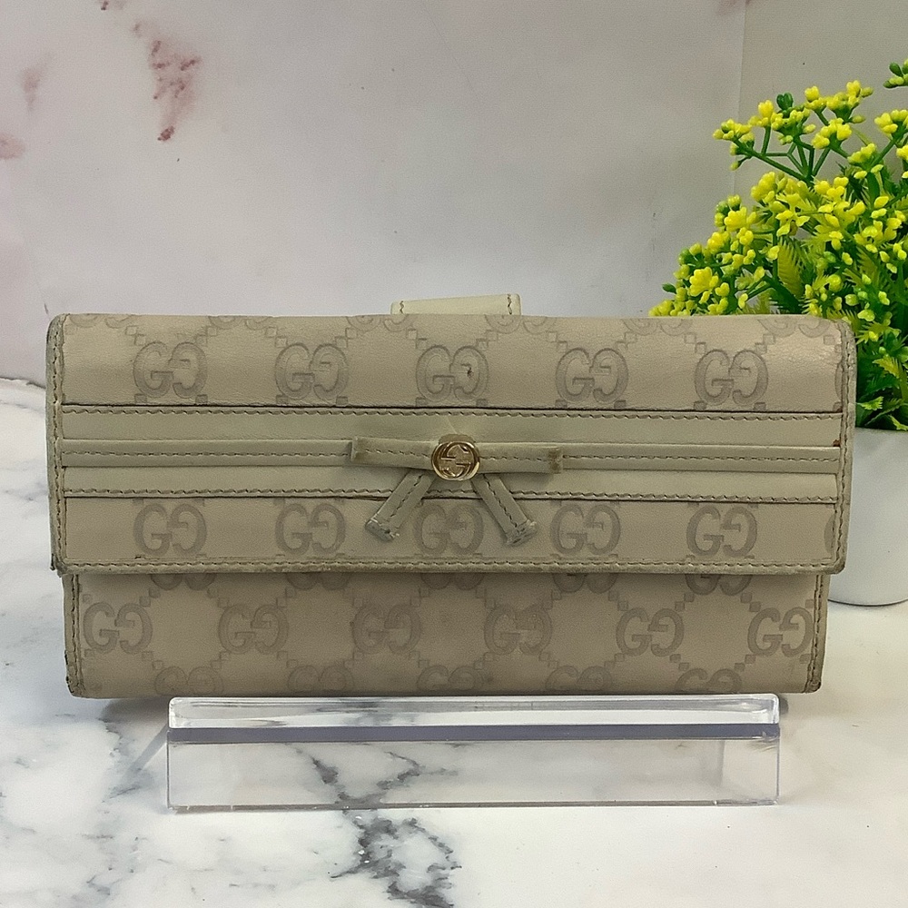 GUC Gucci Guccissima Bow Signature Wallet